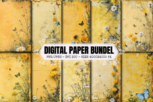 Download Vintage Botanicals Digital Paper - Vintage botanicals digital paper Collection